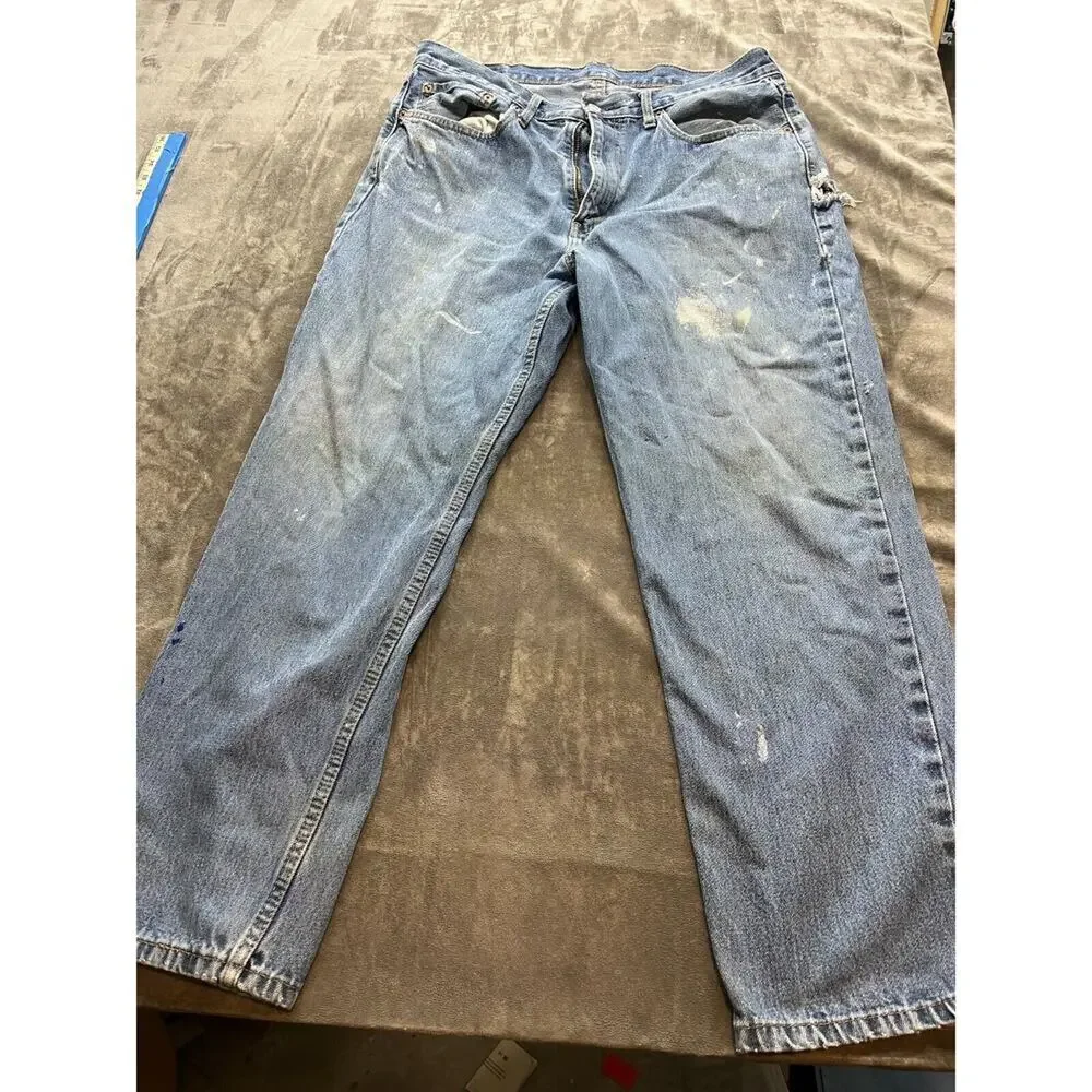 Vintage Levi's‎ 550 Jeans Mens 36 Blue Relaxed Fit Light Wash Grunge USA 36x30